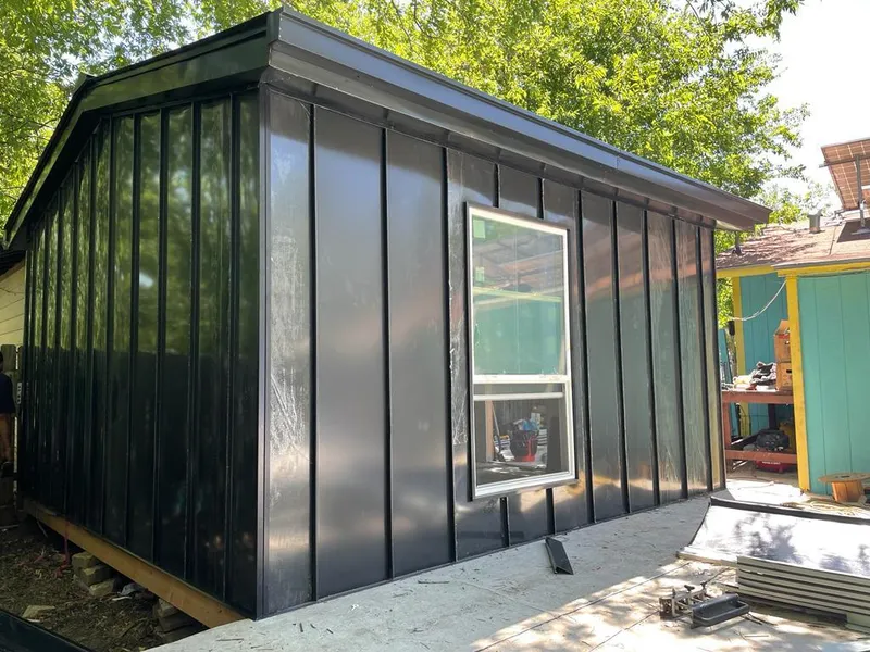 Black standing seam metal wall panels for Metal Roof Installation in Oroville East